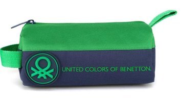 United Colors Of Benetton Yeşil Desenli Bez Katlanabilir Tek Gözlü Batik Oval Cüzdan Kalemlik