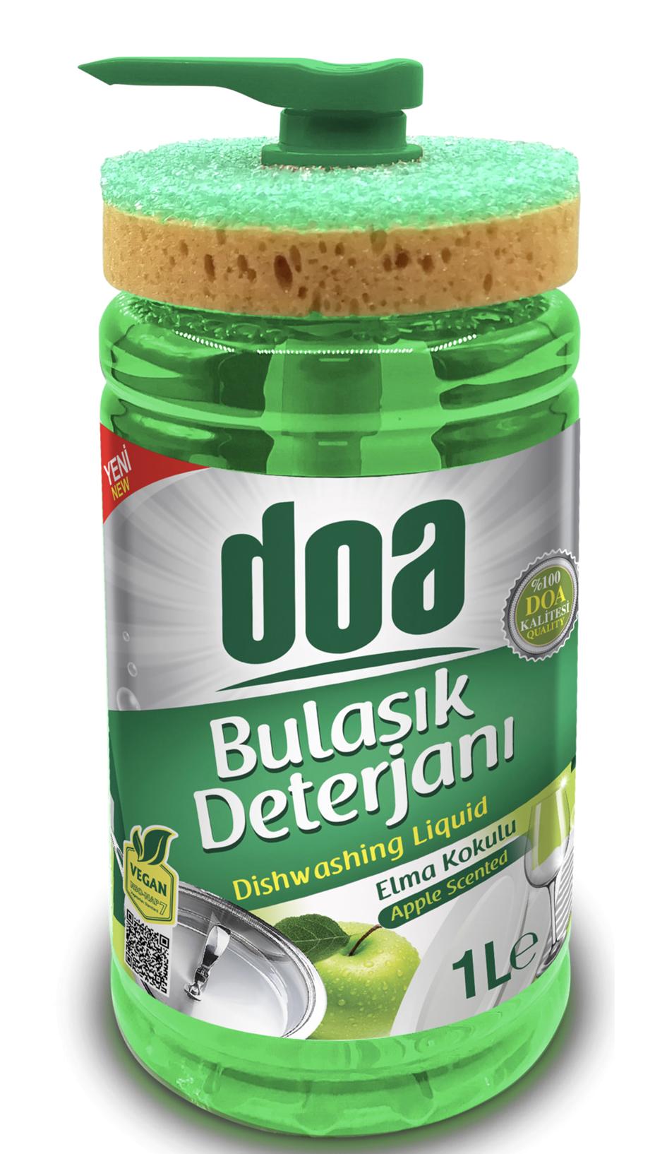 Doa Süngerli Elma Kokulu Sıvı El Bulaşık Deterjanı 1 lt