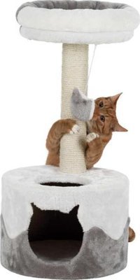 Trixie Oturaklı Katlı 71 cm Kedi Tırmalama Evi Gri - Beyaz