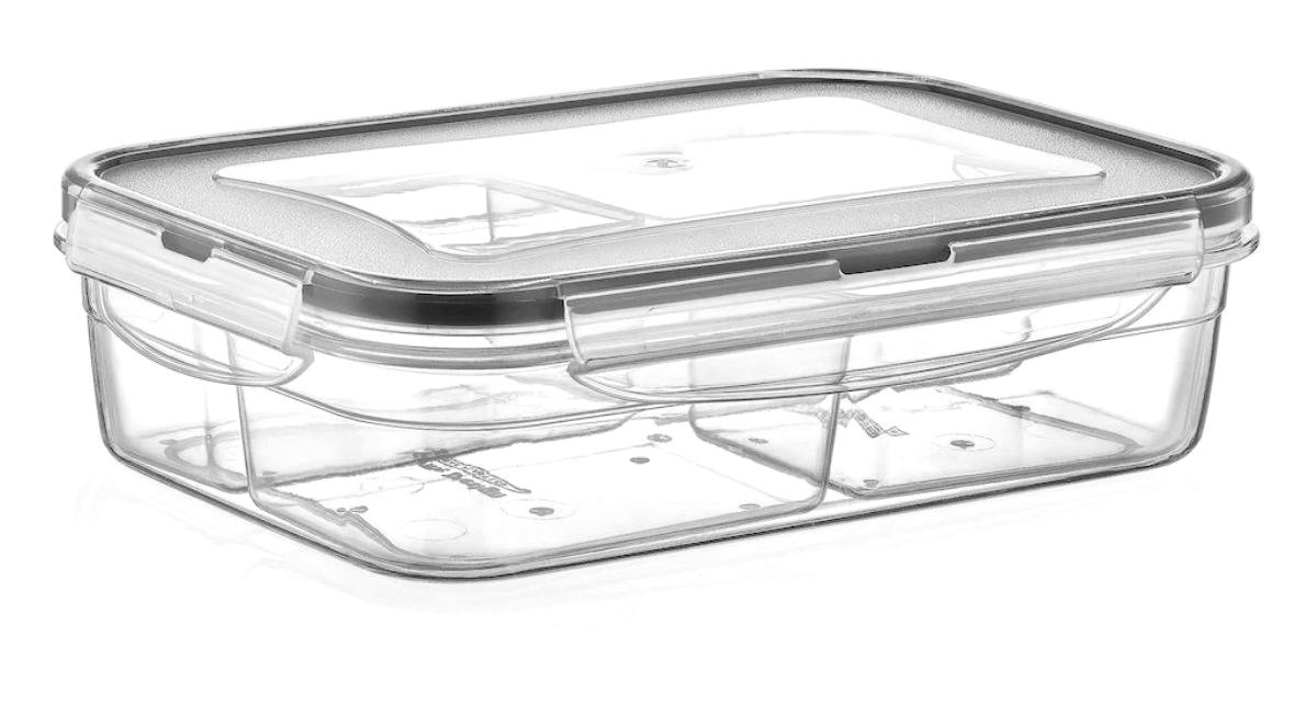 Findit LC-520 Bölmeli Dikdörtgen Plastik Saklama Kabı 1 lt