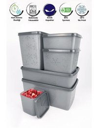 Digithome Alaska 6'lı Dikdörtgen Plastik Saklama Kabı