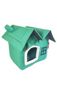 Xpermate Dikdörtgen Tek Katlı Kumaş Kedi Evi Turkuaz
