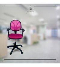 Bilgi Büro Mobilyaları Kolçaklı Dönerli Pembe Çalışma Sandalyesi