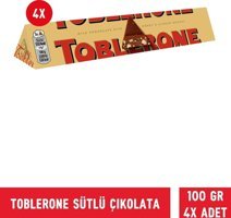 Toblerone Sütlü Ballı-Bademli Sütlü Çikolata 100 gr 4'lü