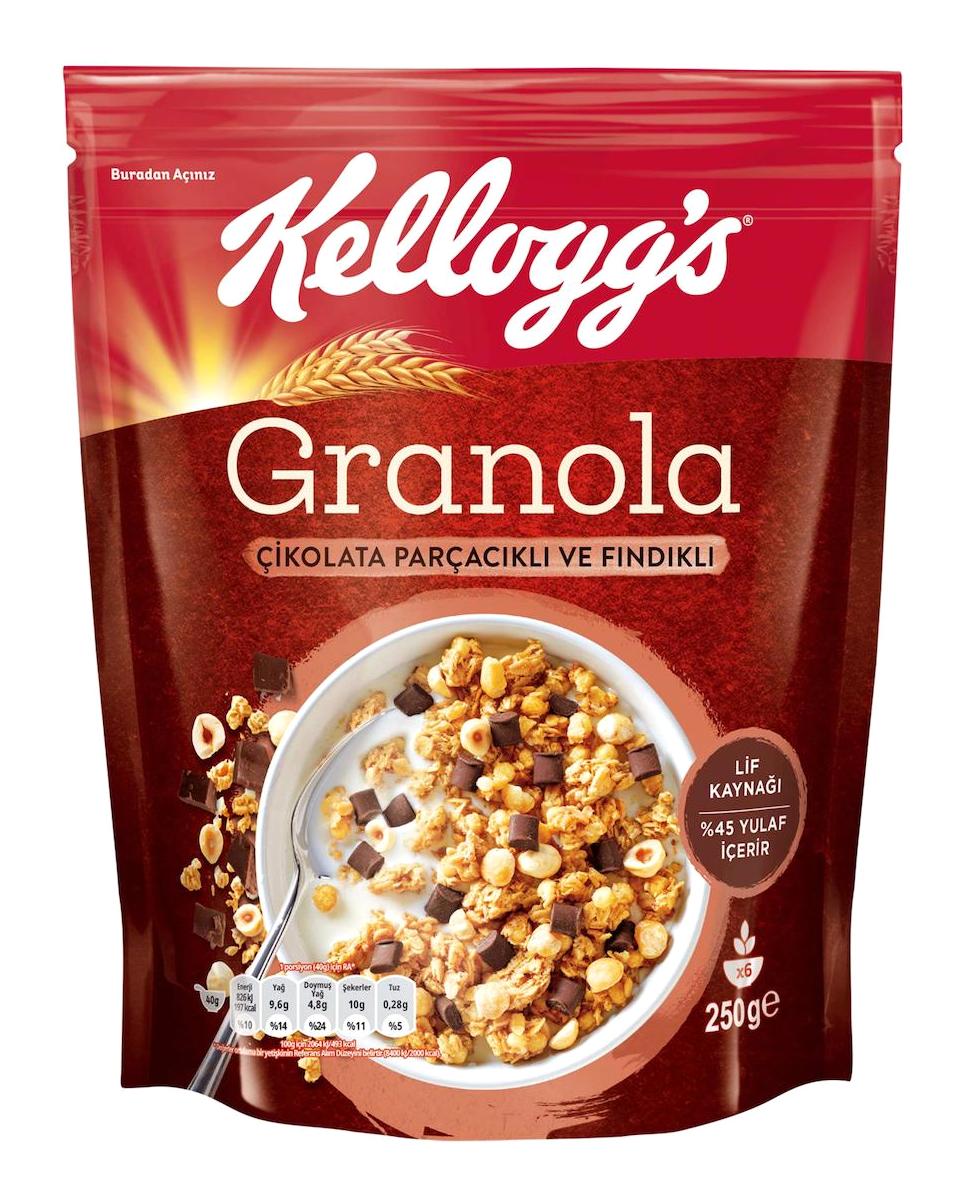 Kellogg's Çikolata Parçacıklı-Fındıklı Granola 250 gr