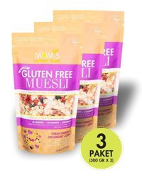 Mom's Natural Foods Glutensiz Çilekli-Kızılcıklı-Yaban Mersinli Müsli 3x300 gr