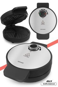 Goldmaster Jelly Çiçek Tekli Çift Taraflı İnox Waffle Makinesi