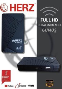 Herz Gümüş 512 MB Dijital İnternetli Mini Çanaklı-Çanaksız Full HD Uydu Alıcısı