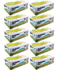 Dolphin Lateks Pudralı Beyaz Medium Temizlik Temizlik Eldiveni 100x10 Paket
