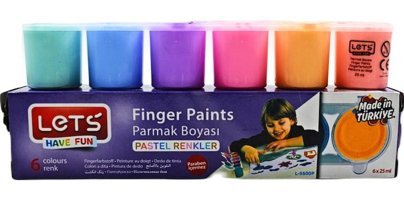 Let's L5500P Yıkanabilir 25 ml 6'lı Çok Renkli Parmak Boyası