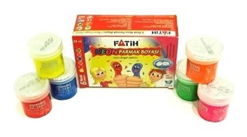 Fatih 50002 Yıkanabilir 25 ml 6'lı Çok Renkli Parmak Boyası