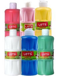 Let's Yıkanabilir 500 ml 6'lı Çok Renkli Parmak Boyası