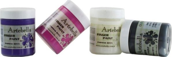 Artebella Yıkanabilir 50 ml 3'lü Çok Renkli Parmak Boyası