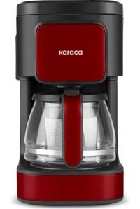 Karaca Just Coffee Aroma 2 in 1 Plastik Filtreli Cam 0.75 lt Hazneli 5 Fincan 650 W Kırmızı Filtre Kahve Makinesi
