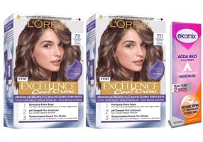 L'oréal Paris Excellence Cool Creme 7.11 Ekstra Küllü Kumral Krem Saç Boyası 2x48 ml
