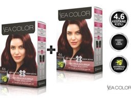 Sea Color 4-6 Kestane Kızılı Krem Saç Boyası 2x50 ml