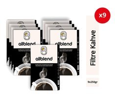 AllBlend Arabica Öğütülmüş Filtre Kahve 9x250 gr