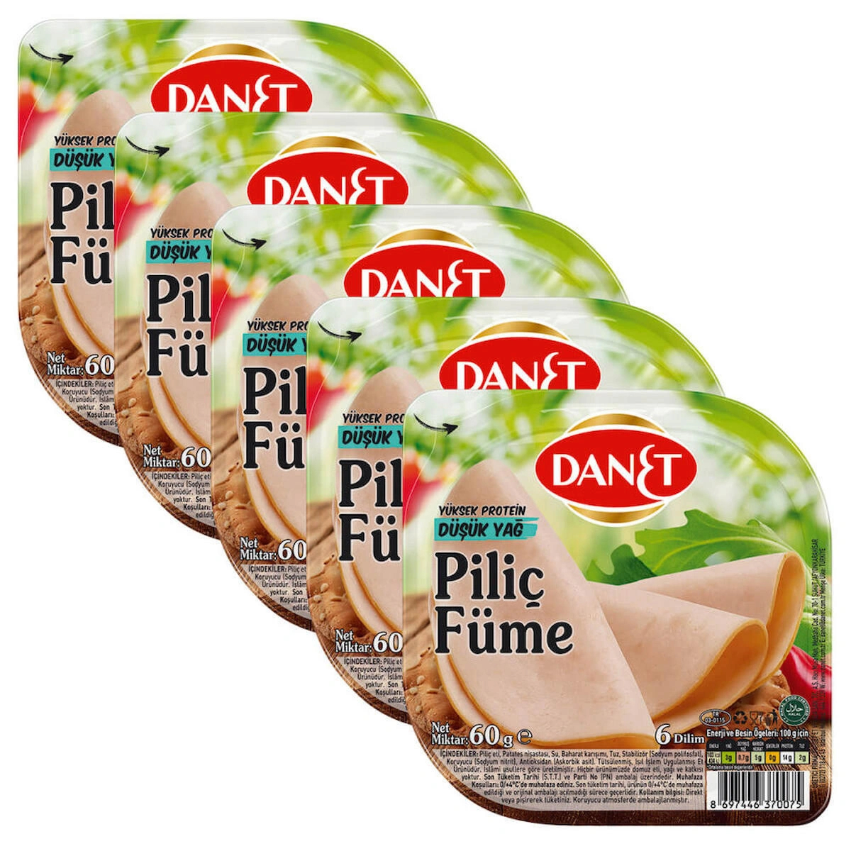 Danet Dilimli Piliç Füme 5x60 gr