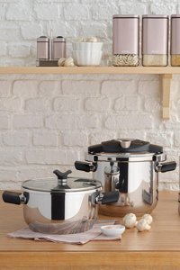 Emsan İnnocook Clipso Kapak-Normal Kapak Paslanmaz Çelik 6.5 lt Düdüklü Tencere Gold Rose