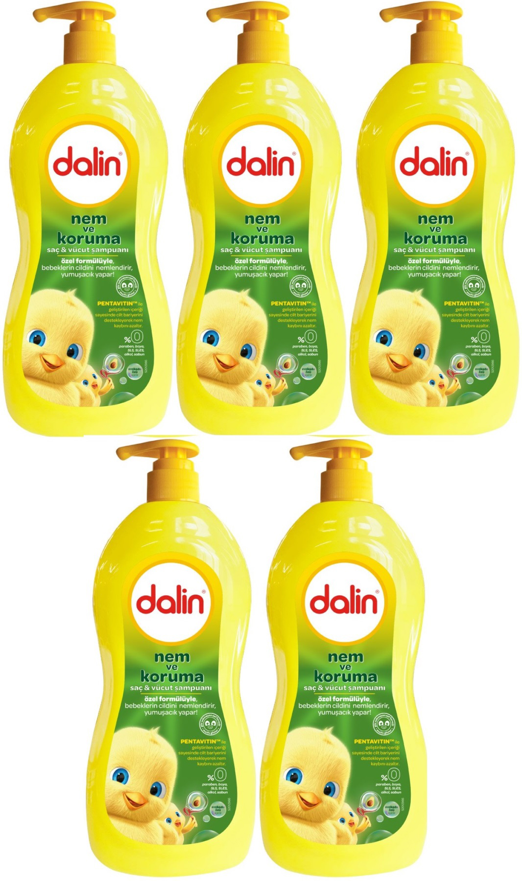 Dalin Nem & Koruma Göz Yakmayan Yenidoğan İçin Avokadolu Bebek Şampuanı 5x700 ml