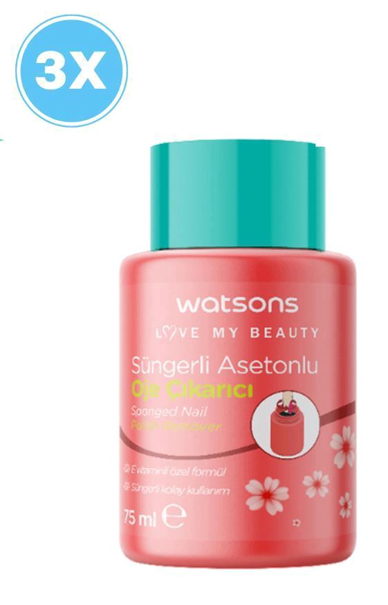 Watsons Süngerli Aseton 3x75 ml