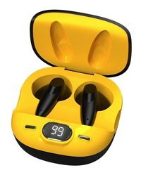 Technow Hp646 Android & iOS Uyumlu 5.2 Işıklı Işıklı Silikonlu Gürültü Önleyici Kablosuz Kulak İçi Bluetooth Kulaklık Sarı