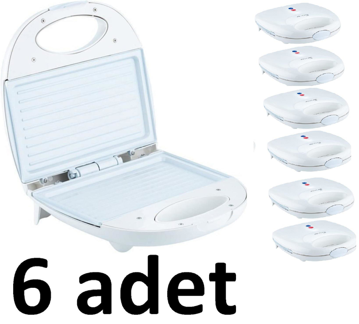 Awox Sole 6 Adet 2 Dilim Seramik Beyaz Mini Tost Makinesi