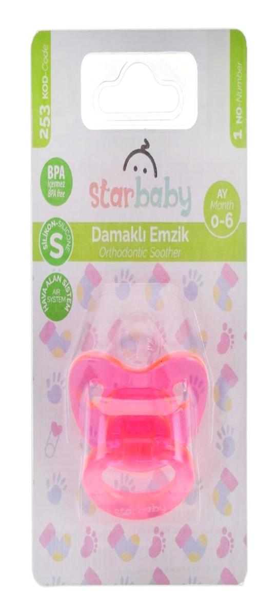 Star Baby 253 No:1 0-6 Ay Yenidoğan Damaklı Silikon Emzik Pembe