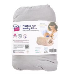 Baby Mom Pamuklu Yıkanabilir Gri Emzirme Yastığı
