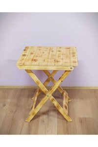 Alyans Katlanabilir Kare Ahşap 56x50 cm Açık Kahverengi Bahçe Masası
