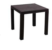 Mandella Elit Kare Plastik 80x80 cm Kahverengi Bahçe Masası
