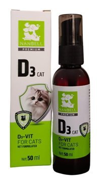 Nanbell D Vitamini Gelişim Destekleyici Yavru-Yetişkin Kedi Vitamini Damla 50 ml