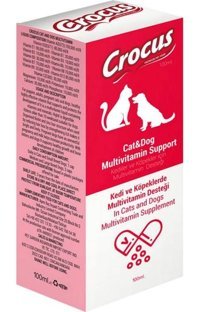Crocus Multivitamin Gelişim Destekleyici Yavru-Yetişkin Kedi Vitamini Sıvı 5x100 ml