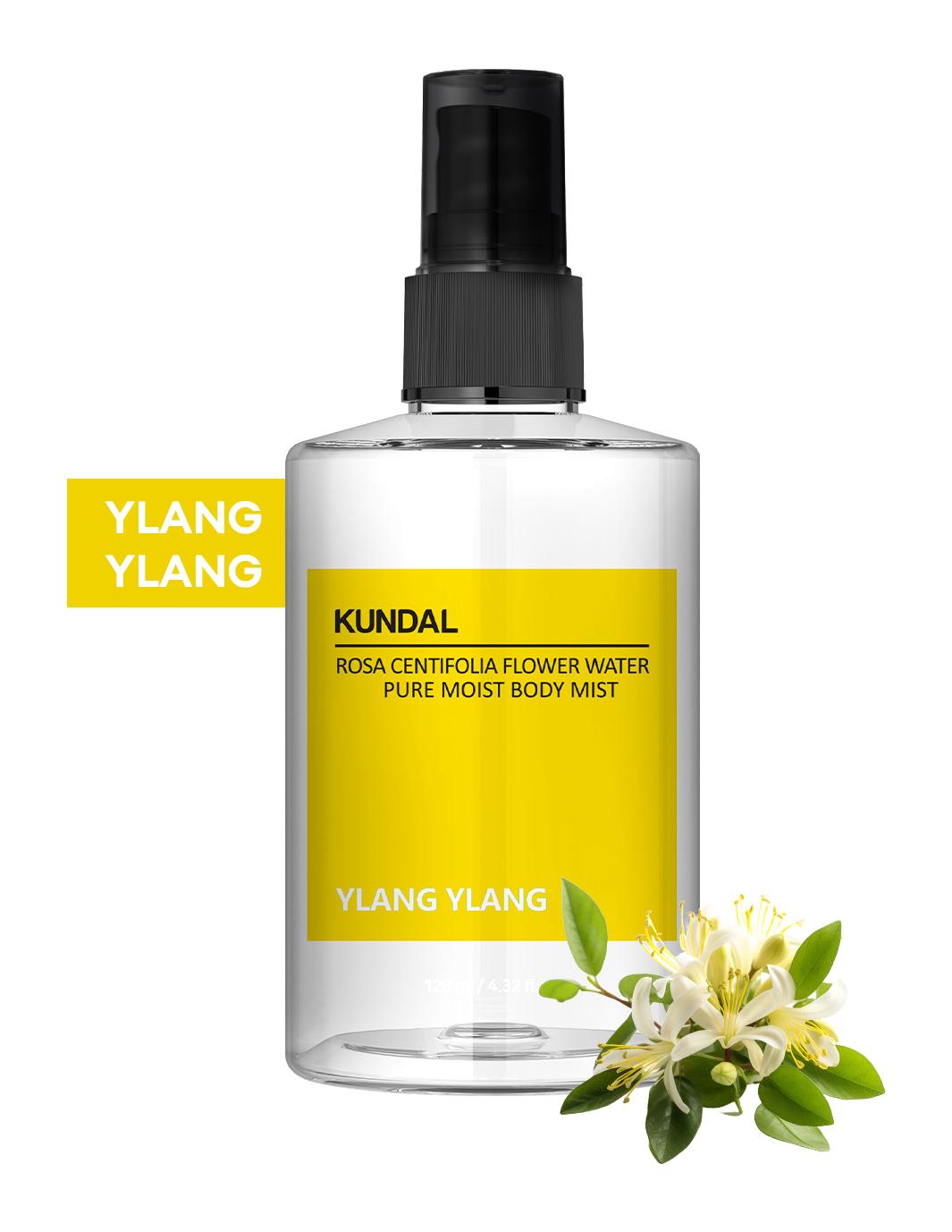 Kundal Ylang Ylang Çiçeksi Hyalüronik Asit İçeren Nemlendiricili Kadın Vücut Spreyi 125 ml