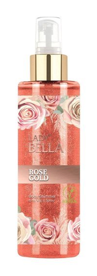 Lady Bella Rose Gold Çiçeksi Simli Kadın Vücut Spreyi 150 ml