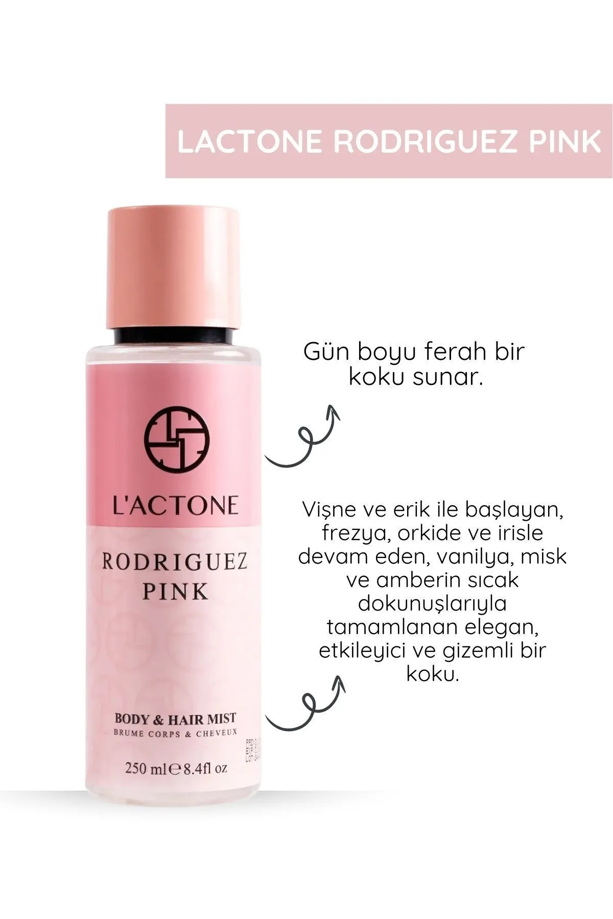 L'Actone Rodriguez Pink Meyvemsi Kadın Vücut Spreyi 250 ml
