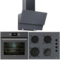 Teka HAK 625 ST - ATV 60 PRO ST Dijital Doğalgazlı Cam Klasik Ankastre Fırın Ocak 3'lü Ankastre Set Gri