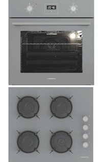 Termikel BO O64D5C A - BH P6144C Dijital Doğalgazlı Cam Klasik Ankastre Fırın Ocak 2'li Ankastre Set Gri