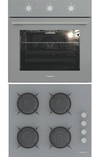Termikel BO O6435C A - BH P6144C A Dijital Doğalgazlı Cam Klasik Ankastre Fırın Ocak 2'li Ankastre Set Gri