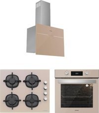 Silverline 3364 Flat - CS5343M01 - BO6504M01 Dijital Doğalgazlı Cam Modern Set Üstü Davlumbaz 3'lü Ankastre Set Gri