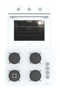Termikel BO O6435C W - BH P7194C W Dijital Doğalgazlı Cam Klasik Ankastre Fırın Ocak 2'li Ankastre Set Beyaz