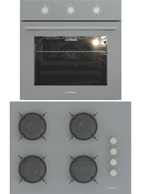 Termikel BO O6435C A - BH P7144C A Dijital Doğalgazlı Cam Klasik Ankastre Fırın Ocak 2'li Ankastre Set Gri