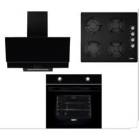 Alpina TYC00109321847 Dijital Doğalgazlı Cam Klasik Set Üstü Davlumbaz 3'lü Ankastre Set Siyah