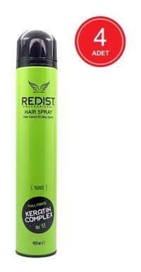 Redist Full Force No: 51 Şekillendirici Islak Görünümlü Keratinli Ekstra Güçlü Saç Spreyi 4x400 ml