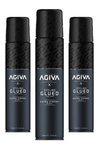 Agiva Styling Glued Exstra Dolgunlaştırıcı Islak Görünümlü Keratinli Ekstra Güçlü Saç Spreyi 3x400 ml