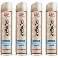 Wella Wellaflex Sabitleyici Islak Görünümlü Provitaminli Ekstra Güçlü Saç Spreyi 4x250 ml
