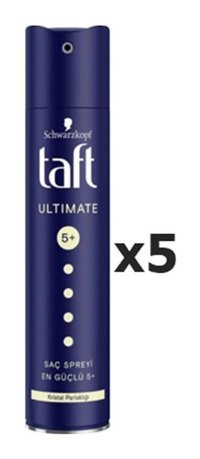 Schwarzkopf Taft Ultimate Parlaklık Veren Islak Görünümlü Provitaminli Güçlü Saç Spreyi 5x250 ml