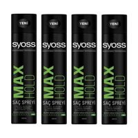 Syoss Max Hold Şekillendirici Islak Görünümlü Provitaminli Güçlü Saç Spreyi 4x400 ml
