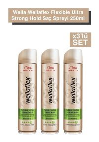 Wella Flexible Sabitleyici Islak Görünümlü Provitaminli Ekstra Güçlü Saç Spreyi 3x250 ml