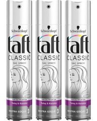 Schwarzkopf Taft Classic Şekillendirici Islak Görünümlü Keratinli Ekstra Güçlü Saç Spreyi 3x250 ml